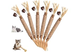 6PCS Puriq Natural Silvervine Dental Sticks, Silvervine Sticks for Cats, Cat Chew Toy for Cats Teeth Cleaning, Cat Chew Stick
