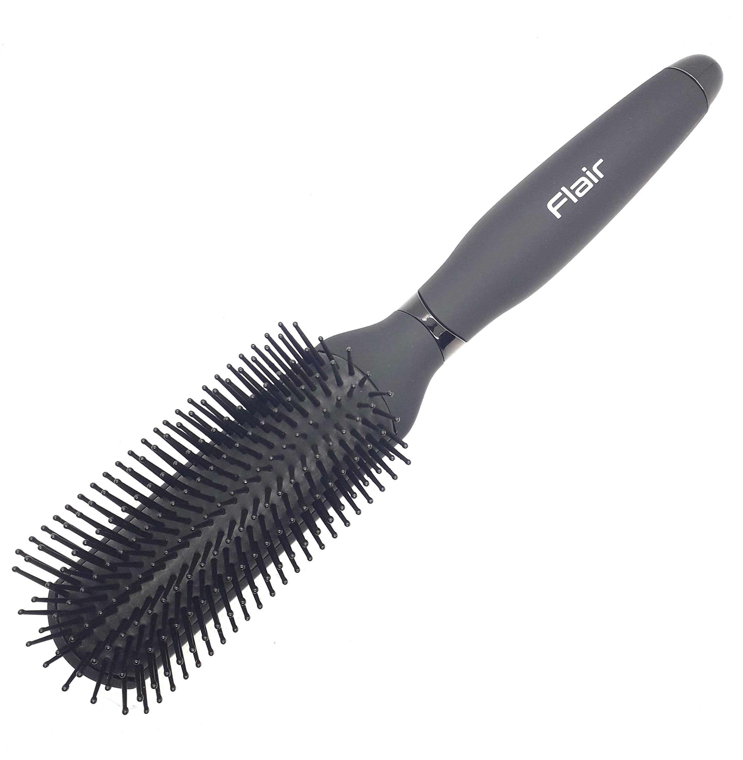 Flair Firm Bristle 9 Row Round Rubber Grip Styling Brush