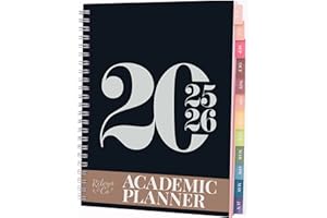 Rileys Agenda académique 2025-2026, journalier, hebdomadaire et mensuel, juillet 2025 à juin 2026, pages de notes des étudian