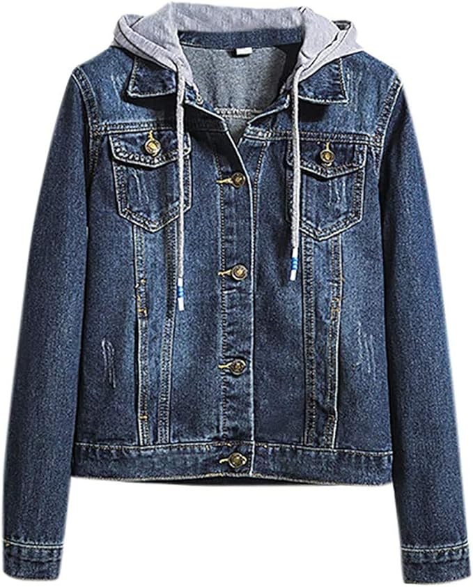 hooded denim jacket womens uk
