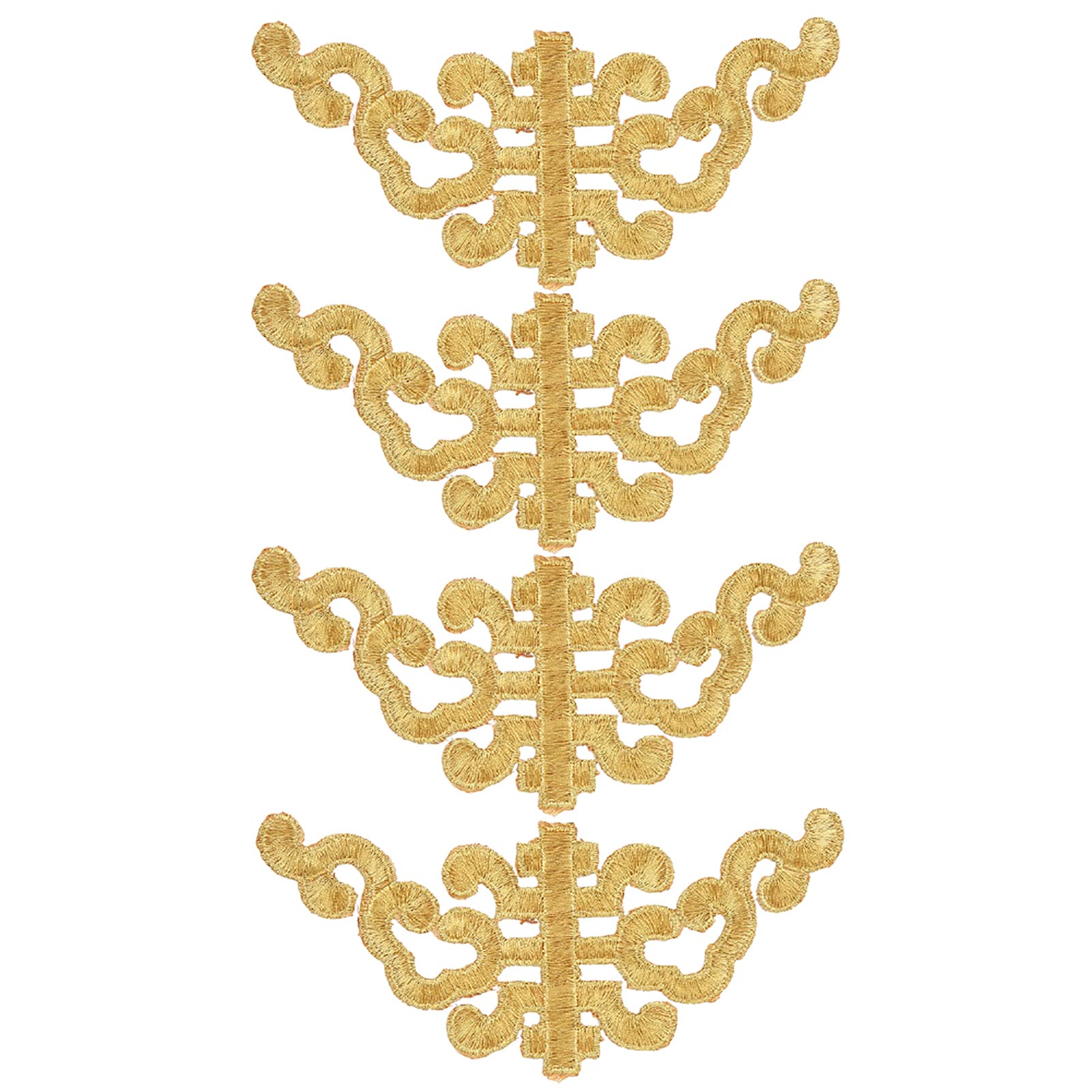 4PCS Embroidered Patch, Metallic Thread Iron On Applique Craft for DIY Clothing Decoration, Sew On Lucky Clouds Patch for Kids Adults Art Projects, Gold 1