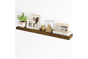 Fun Memories Floating Shelves for Wall, 48Inch Long Floating Shelves Set of 1, Hanging Shelf with Invisible Brackets, Wood Shelves for Living Room, Bedroom, Kitchen, Brown