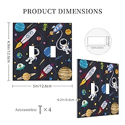 Wpshijia Rocket Planets Astronaut Blue Decorative 2