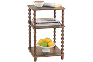 Fultyle Side Table, Small End Table with Storage Shelf, Modern Bedside Table Night Stand for Living Room, Bedroom, Office and Small Spaces (Rustic Brown)