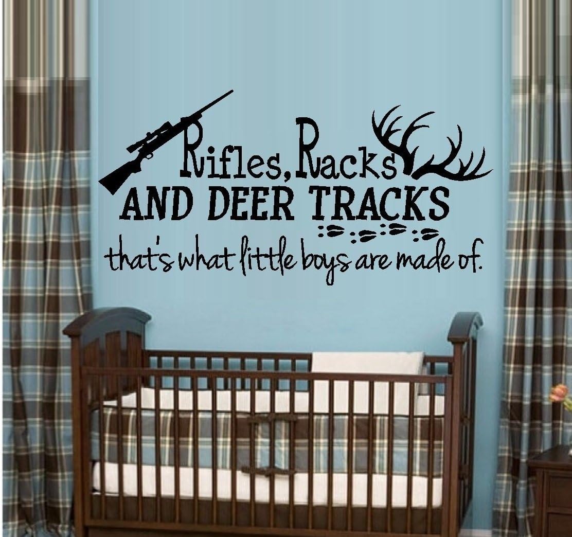 BestPricedDecals Rifles Racks and Deer Tracks #33 ~ Wall Decal, W/Rifle 20" X 40" LRG