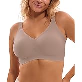 Redgray Women's Minimizer Bra Wireless Full Coverage Seamless Comfort Plus Size No Underwire Everyday T-Shirt Jelly Bra