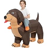 One Casa Inflatable Dog Costumes for Kids,Blow Up Dachshund Suit,Ride On Halloween Costumes for Boys Girls