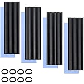 ELUTENG M.2 SSD Heatsink 4PCS 2280 SSD Heat Sink with NVMe Thermal Pad NVMe Heat Sink with 8 Black Rubber Straps for PC/PS5 P