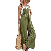 Zontroldy Bib Overalls Women Cotton Loose Summer Wide Leg Pants Jumpsuit Rompers for Women
