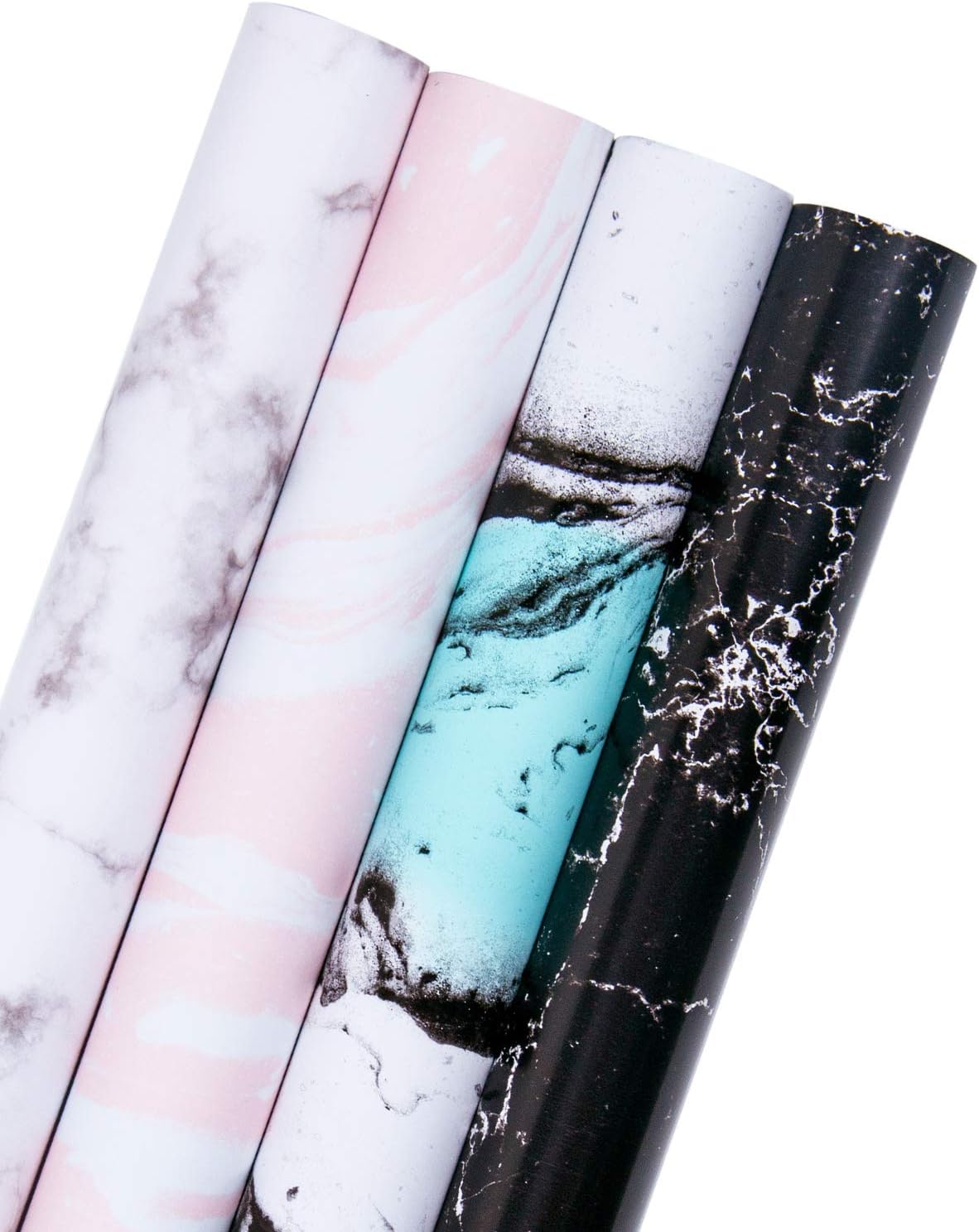 WRAPAHOLIC Gift Wrapping Paper Roll - Marble Reversible Gift Wrap for Birthday, Holiday, Wedding, Baby Shower Gift Wrap - 4 Rolls - 30 inch X 120 inch Per Roll