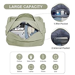 Small Gym Bag with Shoe Compartment, Workout Sport