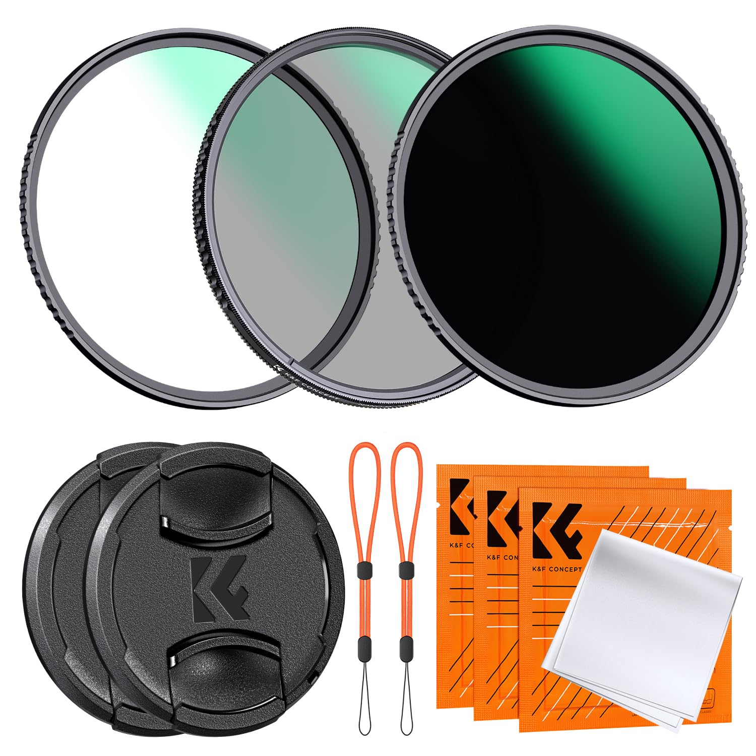 K&F CONCEPT 67mm UV, CPL, ND1000, Lens Cap Filter set, MCUV, Polarizer, 10-stop Neutral Density Waterproof Optical Glass 24-layer Coating Protection Lens Filters (Nano-D Series)