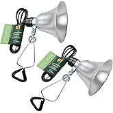 GREATIDE Clamp Lamp Light with Detachable 5.5 Inch Aluminum Reflector, 60 Watt E26 Socket (No Bulb Included), 6 Foot 18/2 SPT-2 Cord Cord, 2 Pack