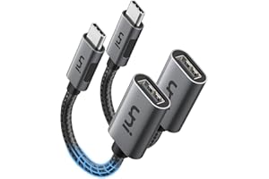 uni USB C to USB Adapter 2 Pack, Thunderbolt 4/3 Compatible Male to Female USB-A Converter, Type-C to USB Heavy Duty Aluminum OTG Cable for MacBook/iPad Pro/Air, Galaxy S24, Laptops, Tablets, etc