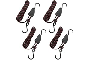 DIRBUY 4 pcs Kayak Rope Tie Downs - 1/4 inch x 12ft Kayak Ratchet Bow and Stern Tie Down - Heavy Duty Adjustable Rope Clip Tie Down for Outdoor Adventures