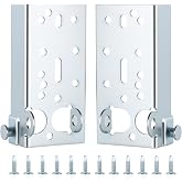 Heavy Duty Garage Door Bottom Lifting Bracket with 7/16 Inch Diameter Roller Stem, Bottom Roller Brackets for Garage Door Maintenance (1 Pair), HOME MASTER HARDWARE