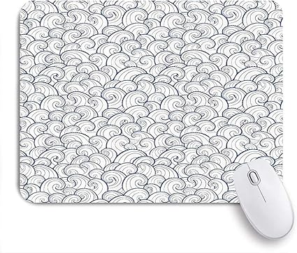 Amazon Niesikklaマウスパッド 航海の海の波の抽象的な渦巻ストリーム嵐の天気川を飾るイラスト画像 ゲーミング オフィス最適 高級感 おしゃれ 防水 耐久性が良い 滑り止めゴム底 ゲーミングなど適用 用ノートブックコンピュータマウスマット Niesikkla マウス