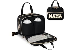 Rain Bunny Wearable Breast Pump Compatible with Elvie and Medela Pumps, Cooler Bag with Shoulder Strap for Work, Travel and Family Use (Black)