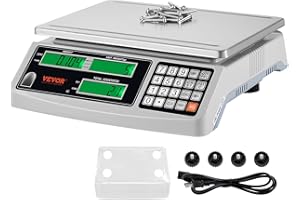 VEVOR Industrial Counting Scale, 30 kg x 1 g, Digital Scale for Parts and Coins, g/kg/lb Units, Electronic Gram Scale Inventory Piece Counting Scale Kitchen Jewelry Counting Scale with 3 LCD Screens