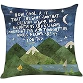 Littlefa Inspiring Gifts Cute Mountains Throw Pillow Cover Mountains Cushion Cover Decorative Pillowcase Living Room Bedroom Decor for Girls Friends Daughter Niece Women - How Cool