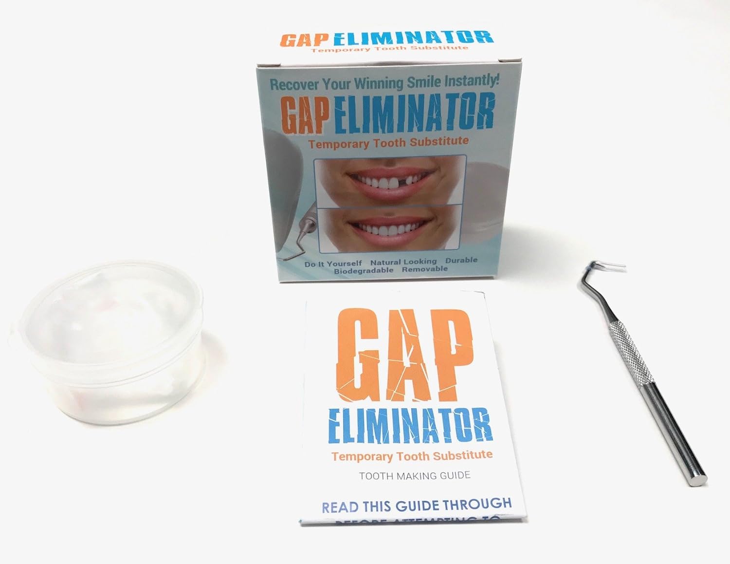 Do It Yourself Gap Eliminator Temporary Tooth Substitute With Sculpting Tool: Beauty