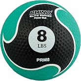 Champion Sports Rhino Elite Medicine Ball &ndash; Textured Surface, Superior Grip, Hollow Synthetic Rubber for Consistent Bounce &amp; Durability, Multiple Weights &amp; Colors - Optional Rebounder Sold Separately