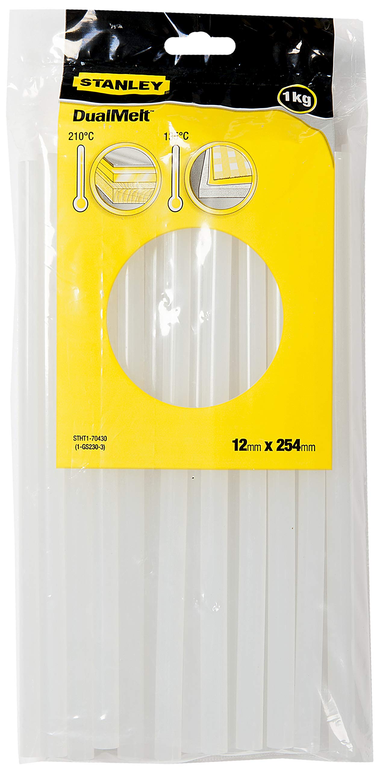 Stanley STHT1-70430 11.3 x 101mm 1Kg Hot Melt Glue Stick - Clear