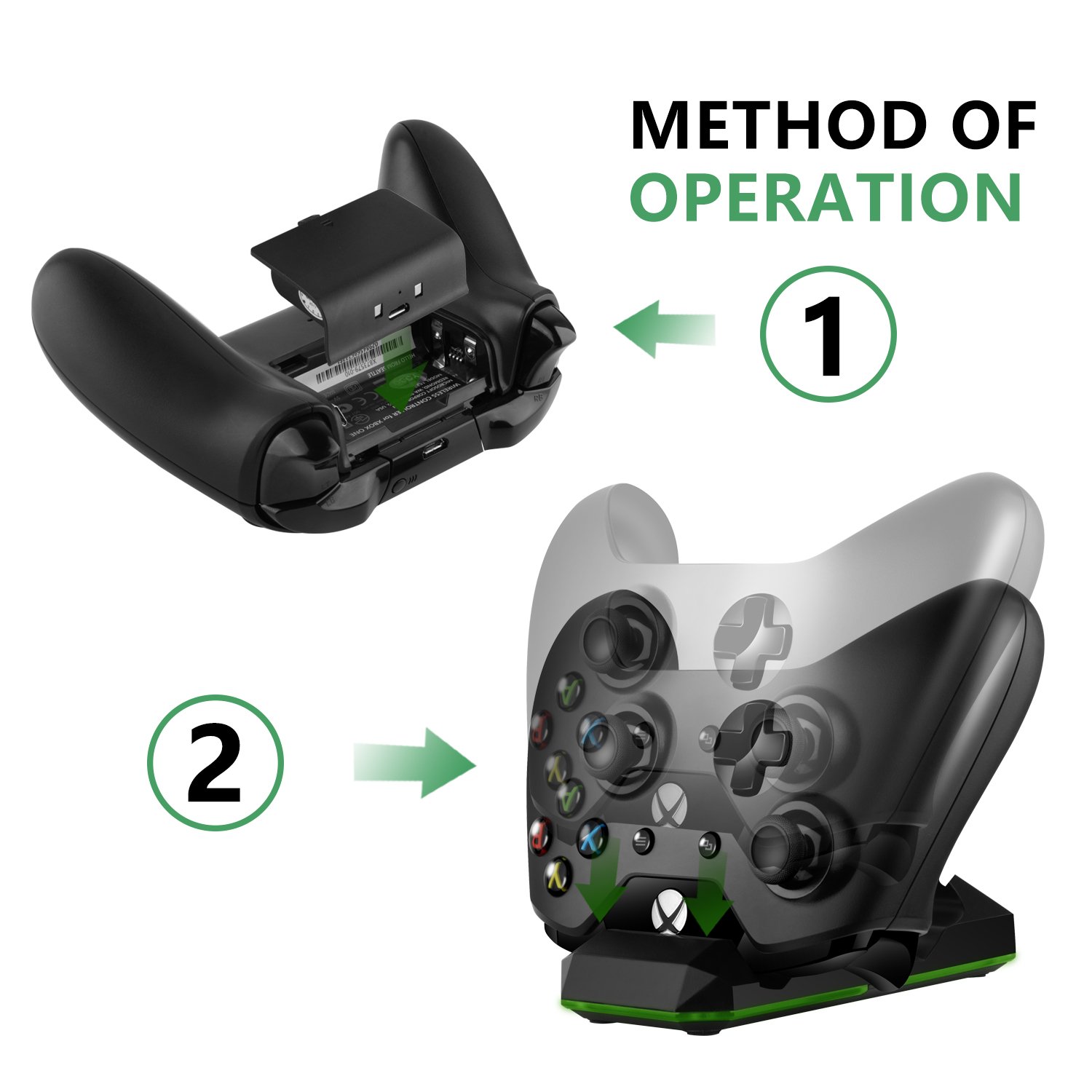 Xbox One X Controller Charger, YockTec Dual Controller Charging Dock