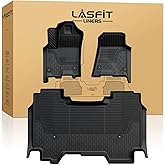 LASFIT Floor Mats 2025 2026 for Ram 1500 Crew Cab Without Rear Under-Seat Factory Storage Bucket Seat (Not for Quad Cab), All Weather TPE Custom Fit Car Mats Floor Liners 1st & 2nd Row, Black