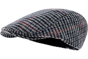 STARANCE Men's Flat Cap Wool Tweed Driving Cap Irish Newsboy Hat