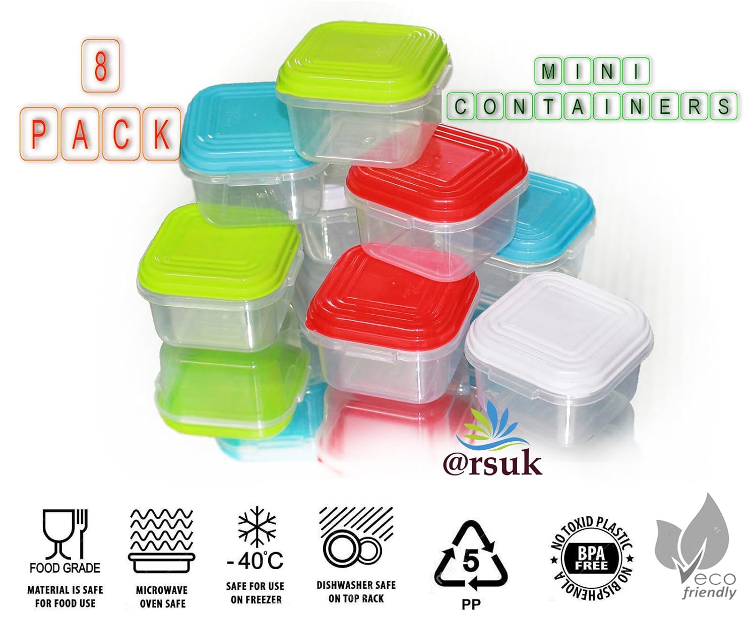 Baby Food Storage Containers Set Freezer Food Pots Weaning Bowls Cubes