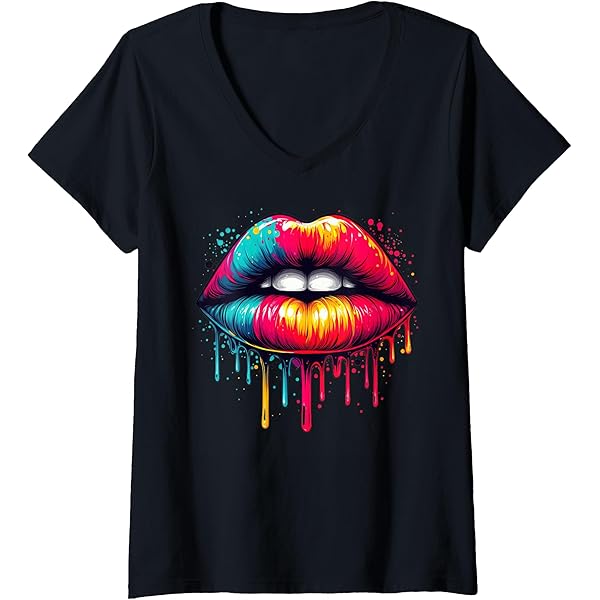 Amazon.com: Lips Kiss Shirt for Women Men Kids Colorful Lips T