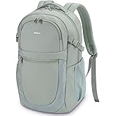 ECOHUB Travel Backpack for Women, 17.3 inch Suspended Laptop Backpack, Fashion Water-Resistant College Computer Bookbag, 28L Personal Item Bag with 12 Pockets for Causal, Work, Green