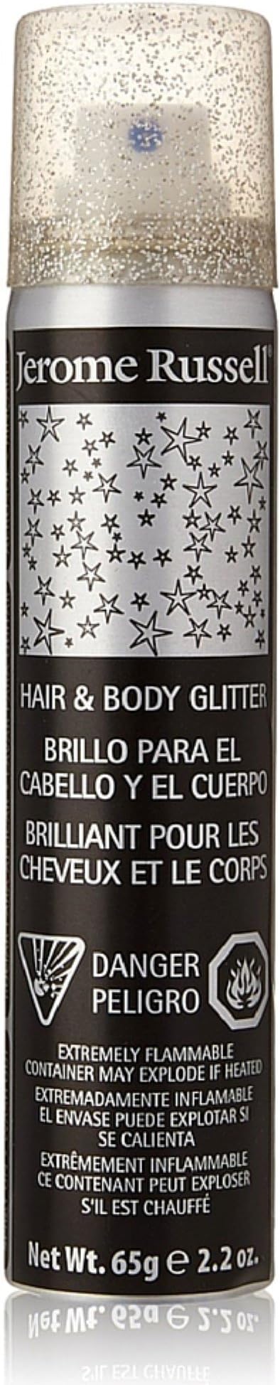 Jerome Russell Hair & Body Glitter Spray, Silver 2.2 oz