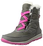 SOREL Youth Whitney Short Lace Boot Quarry/Pink Ice