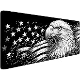 ZMHPGX Vintage Eagle American Flag Extended Gaming Mouse Pad Mat with Stitched Edge Non-Slip Base Big Mouse Pad 31.5"x11.8" Office Computer Keyboard Laptop Home