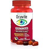 Ocuvite Eye Vitamin & Mineral Supplement, Gummy Multivitamin for Eyes, Zinc, Vitamin C & E, Lutein & Zeaxanthin Supplements for Vision Support for Adults, 60 Gummies