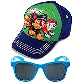 NICKELODEON Toddler Boys' Paw Patrol Baseball Cap - 3D Chase, Marshall, Rubble Curved Brim Snap Back Hat With Sunglasses
