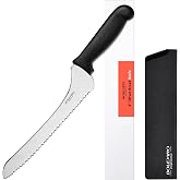 BOLEXINO 9 Inch Offset Serrated Bread Knife, for Homemade Sourdough &amp; Cake | 9-inch serrated steel blade，Cuts sourdough &amp; crusty bread，Offset handle，Great for cake &amp; bagels，Rust-resistant.