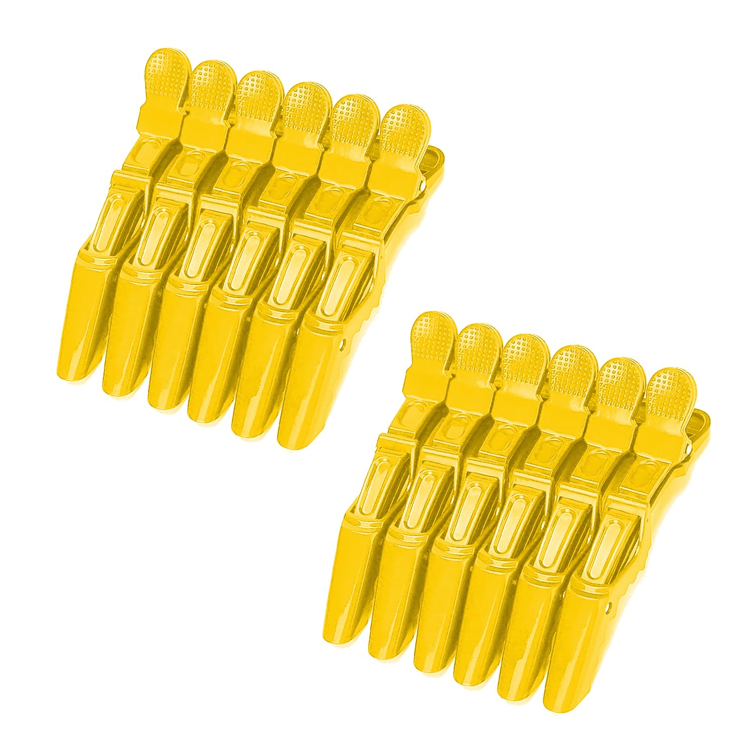 velvet london | 12PCS Crocodile Clips Hair Professional For Styling Sectioning Women Girls Alligator for Salon Home Use (Yellow)