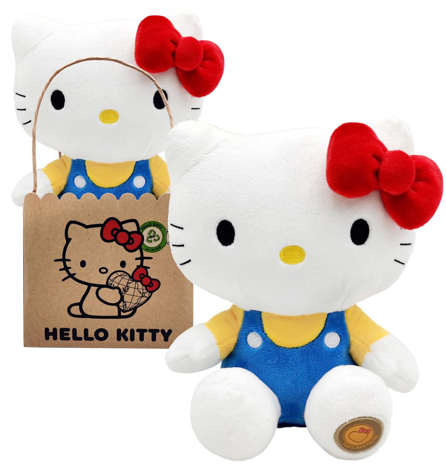Joy ToyHello Kitty Classic Eco Plush 24 cm in Reusable Cardboard Bag - The Plush is Made from 100% Recycled PET Bottles — image 1