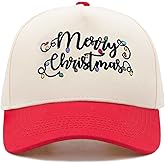 HAFOUXIGM Merry Christmas Trucker Hat for Men Women, Embroidered Vintage Baseball Cap for Xmas Holiday New Year Party