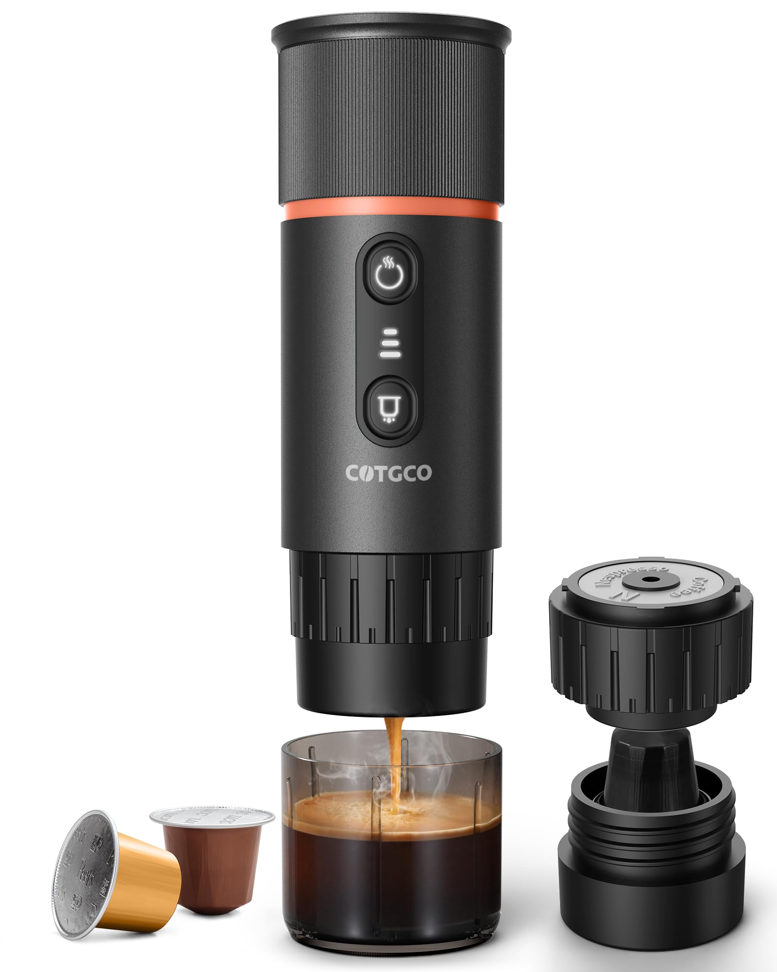 Photo 1 of COTGCO Portable Espresso Coffee Maker, Travel Coffee Maker for Camping, 20?Bar Self?Heating Rechargeable with USB-C, with NS Capsule for Car/Travel/Camping