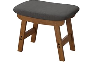viewcare Gray Foot Stools Ottoman, Small Soft Footrest Ottoman with Wood Legs, Wood Foot Stool for Living Room, Bedroom, and Kitchen