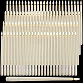 Baquler 100 Pcs Flameless Taper Candles Battery Operated Bulk 12.4 Ivory LED Taper Candles Flickering LED Candlesticks for Wedding Advent Halloween Christmas Party Decor