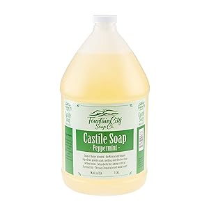 Pure Castile Liquid Soap, Peppermint, 1 Gallon | Made with Organic Oils | Face, Body, Hair, Laundry, Pets & Dishes | Concentrated, Vegan, Non-GMO