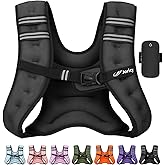 Weighted Vest Woman 5lb/8lb/10lb/12lb/15lb/20lb/25lb/30lb Weight Vest for Women Men, Rucking Vests with Reflective Stripe for Running Workout Walking Strength Training Weight Loss Fitness Weightlifting