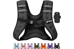 JORICY Weighted Vest Woman 5lb/8lb/10lb/12lb/15lb/20lb/25lb/30lb Weight Vest for Women Men, Rucking Vests with Reflective Stripe for Running Workout Walking Strength Training Weight Loss Fitness Weightlifting