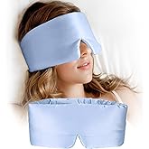 Silk Sleep Mask for Women and Men, Side Sleeper, 22 Momme Pure Mulberry Silk Total Blackout 100% Mulberry Eye Mask with Adjustable Headband Full Size, Eye Masks for Sleeping and Travel