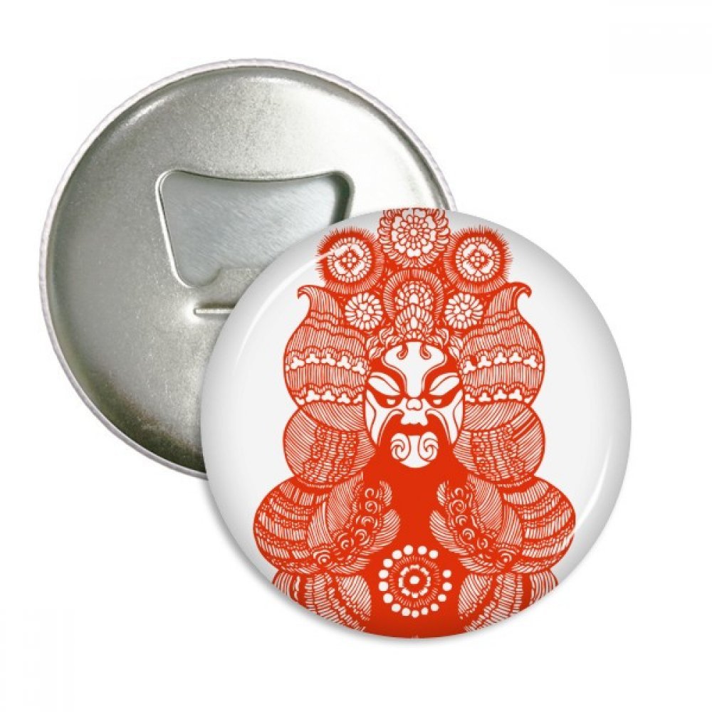 Paper-cut Beijing Opera máscara chino redondo abridor de botellas ...